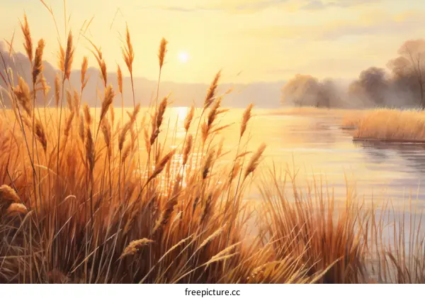 Tranquil Evening by the Lake