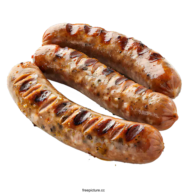 [Transparent Background PNG]Grilled Sausages on White Background