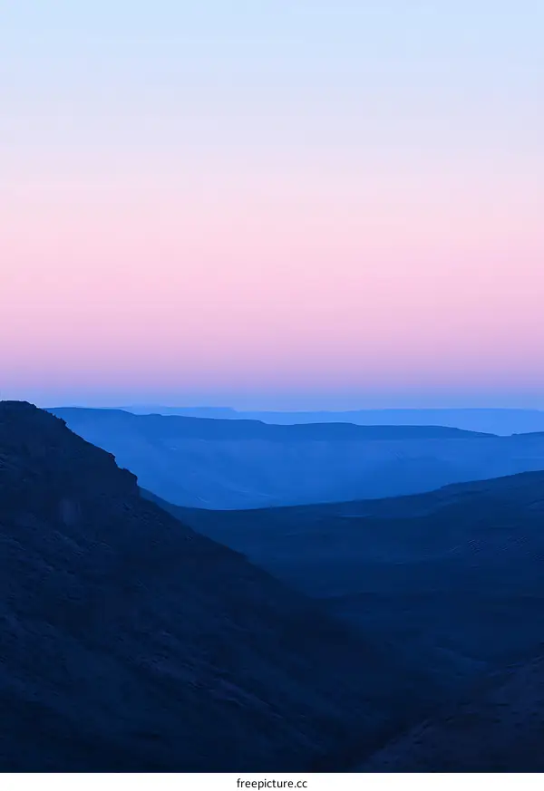 Mountain Landscape With Pink Sky