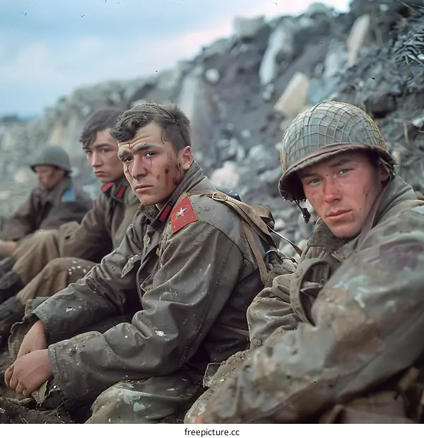 A group of soldiers during World War II