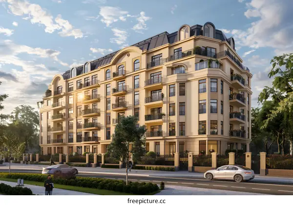 Luxury Apartment Building With Classic Architecture