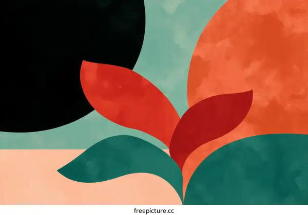 Abstract Geometric Composition of Color and Form