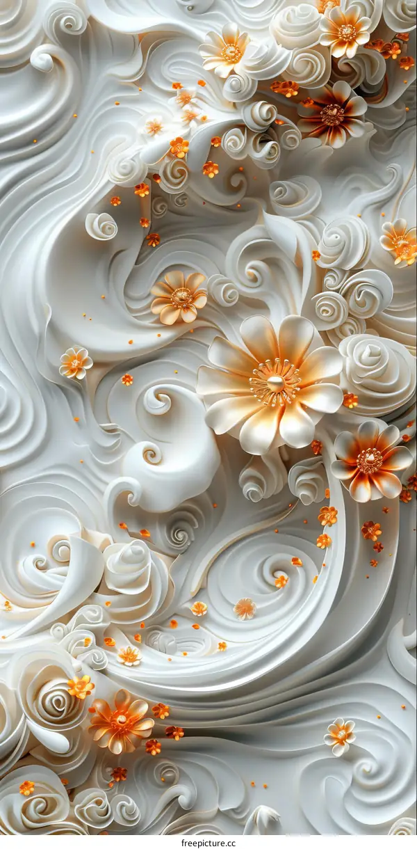 Ornate Floral Design Wallpaper