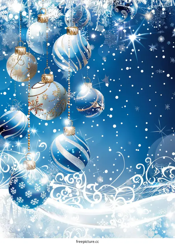 Christmas Ornaments and Decorations in Colorful Winter Hues