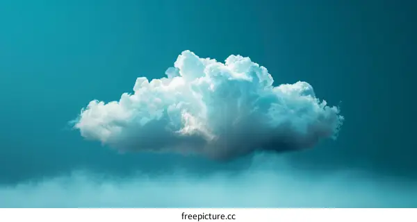 Majestic White Cloud Floating in a Blue Sky