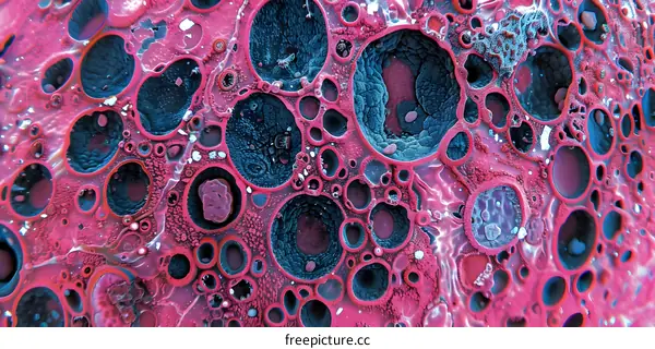 Abstract Macro Photography of Pink and Blue Texture