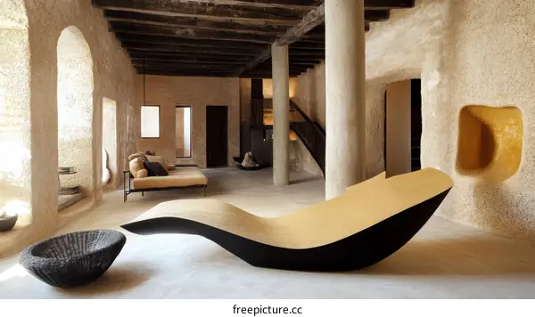 Beige Interior Design with Modern Furniture