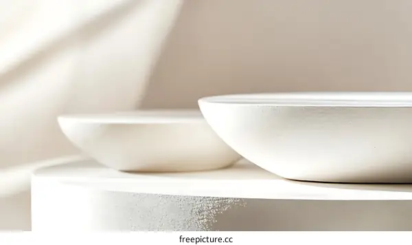 Elegant White Bowls on Display