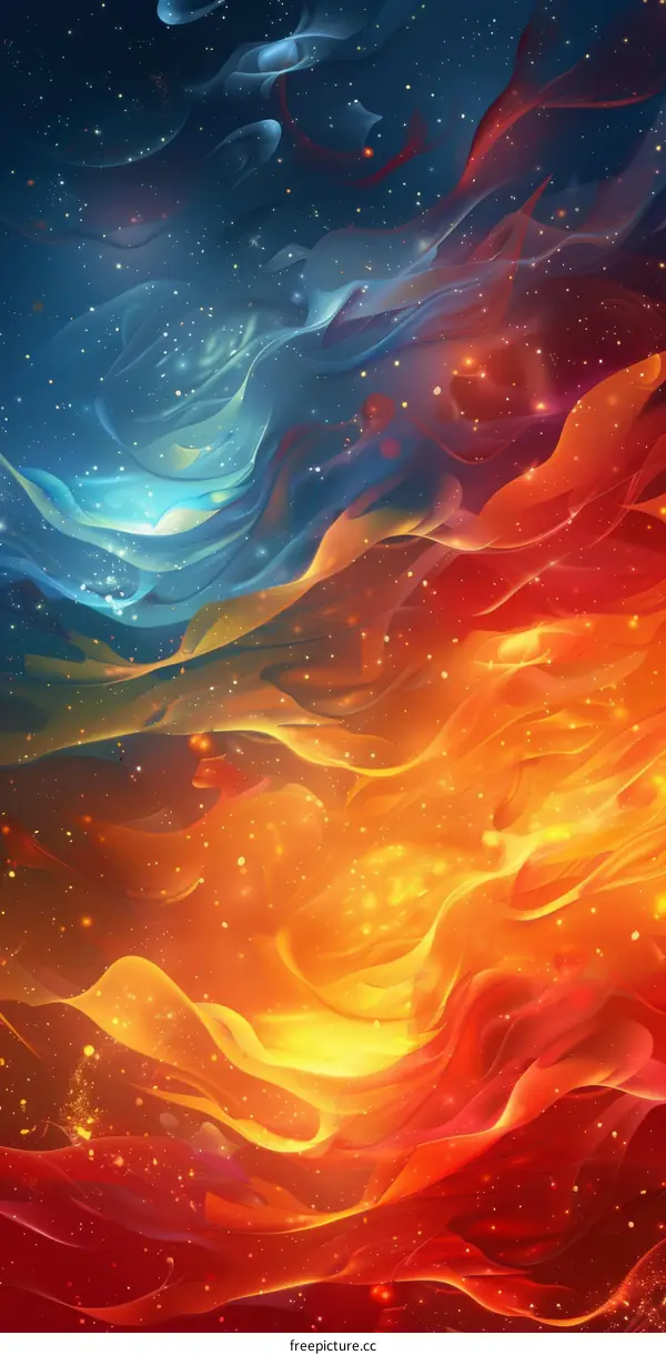 red and blue abstract painting