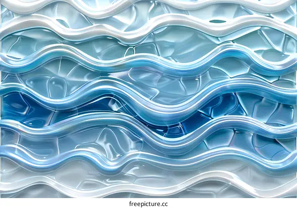 Blue and white abstract waves background