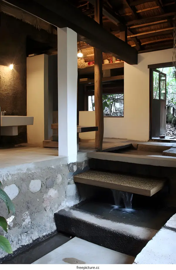 Traditional Japanese Style House with Water Feature