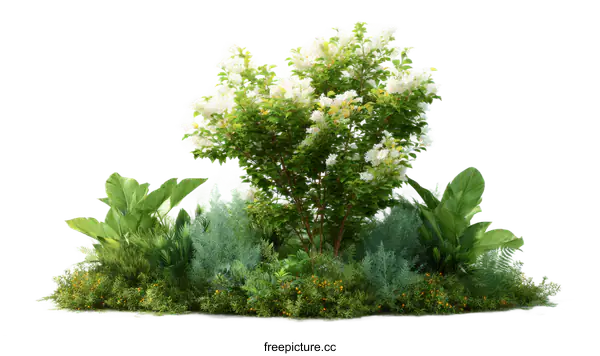[Transparent Background PNG]Realistic 3D Garden Landscaping Design