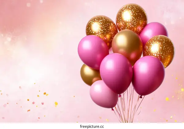 Bunch of Pink and Gold Balloons Party Decoration