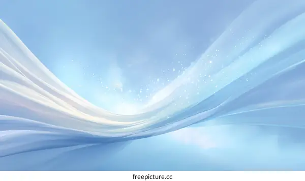 Abstract Light Blue and White Flowing Fabric Design