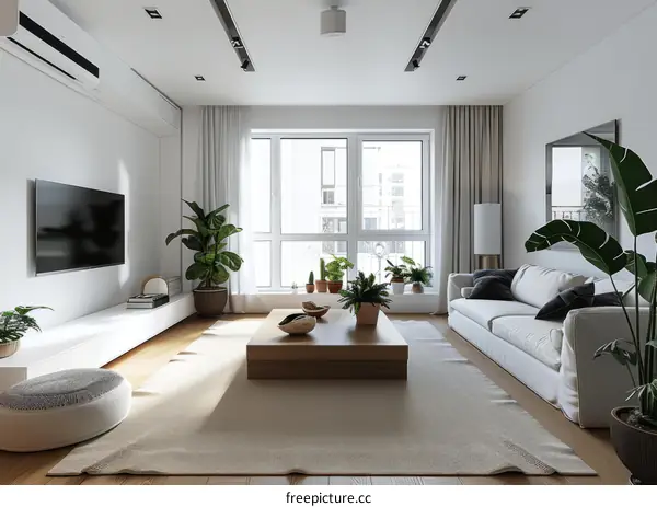 Bright and Airy Living Room With Plants
