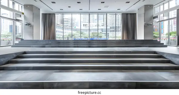 Modern Architecture Stairway with City View