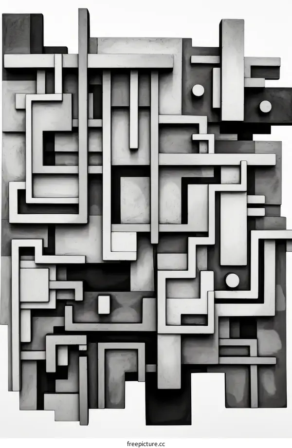 Black and white geometric shapes