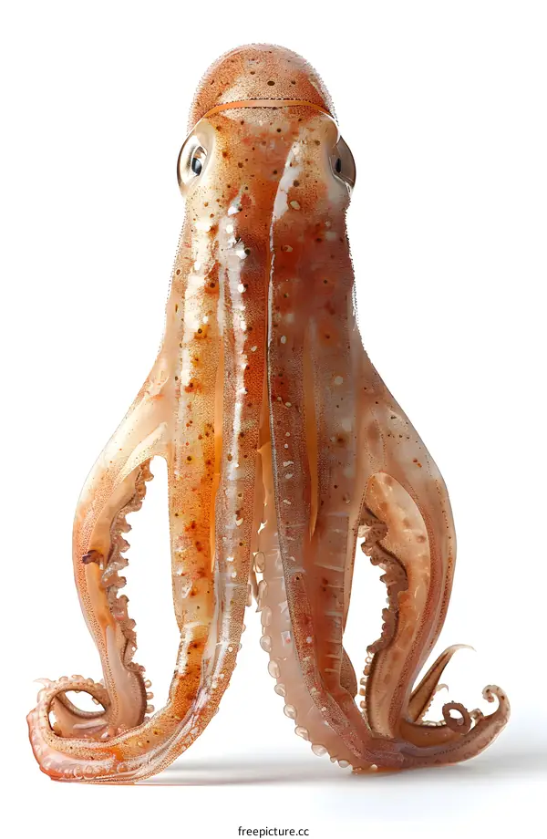 Fresh Squid on White Background