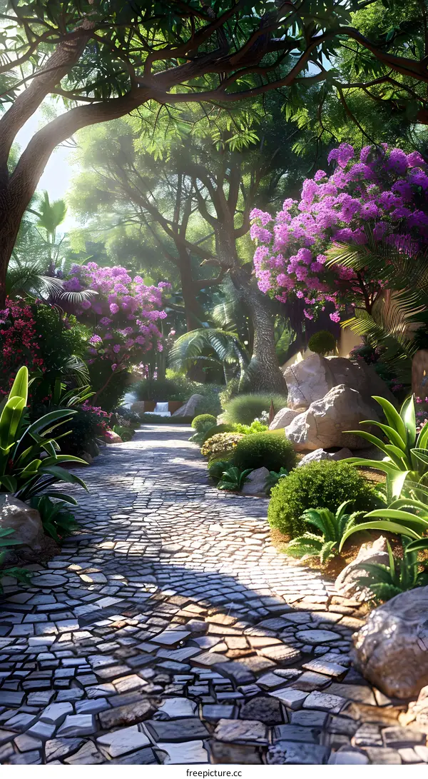 A Stone Path through a Garden