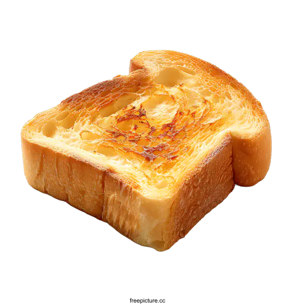 [Transparent Background PNG]A slice of bread with a crispy crust