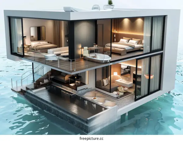 Luxury Floating House Over Water