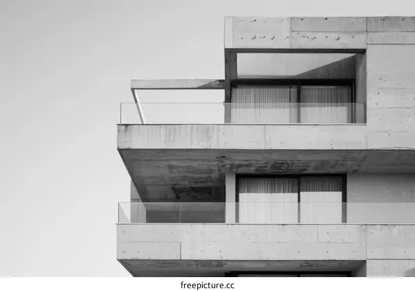 Black and White Minimalistic Concrete Building Architecture