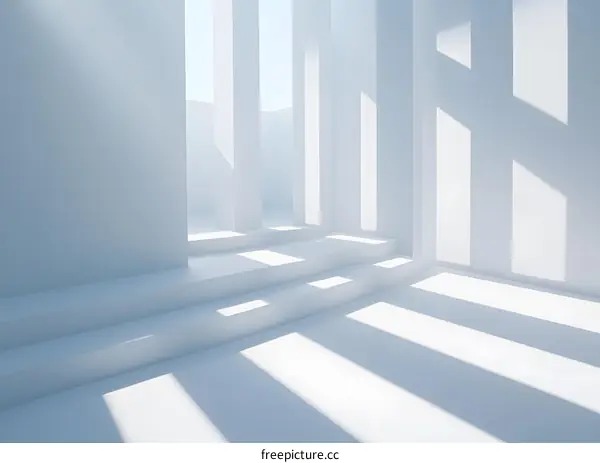 White Room With Sunlight Shining Through Windows