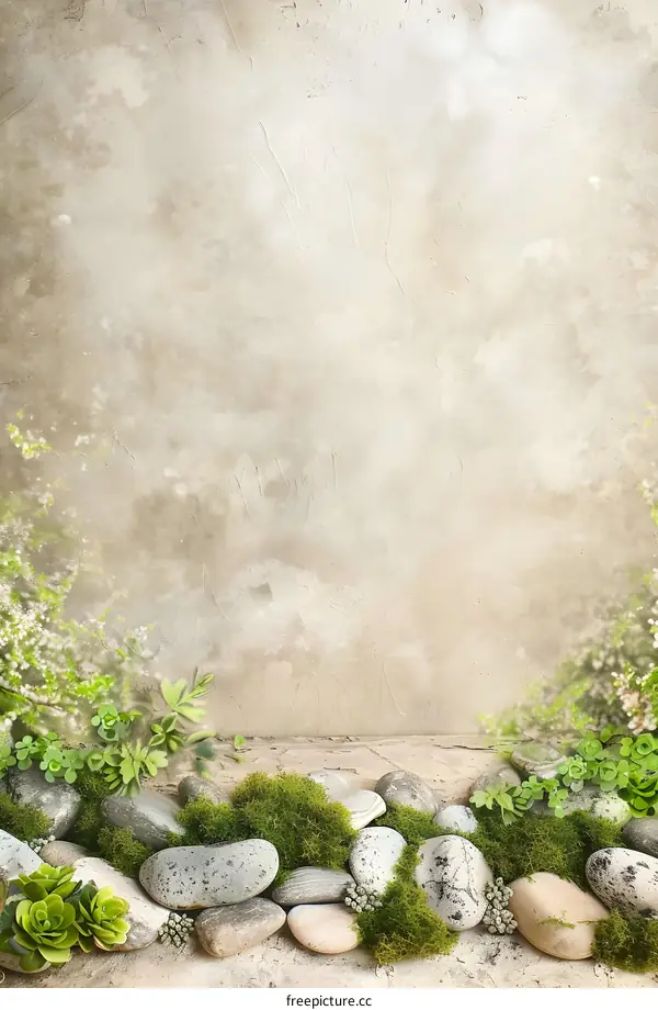 Stone Pathway with Greenery Background