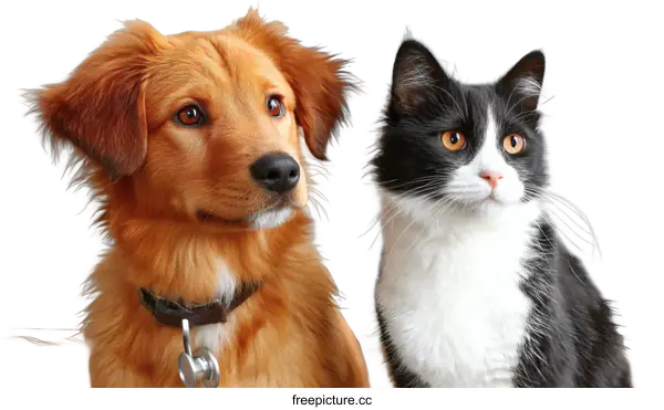 [Transparent Background PNG]Two Adorable Pets Posing Together