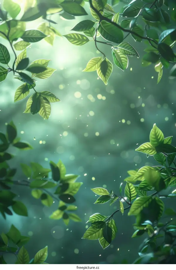 Sunlight shining through the leaves of a tree