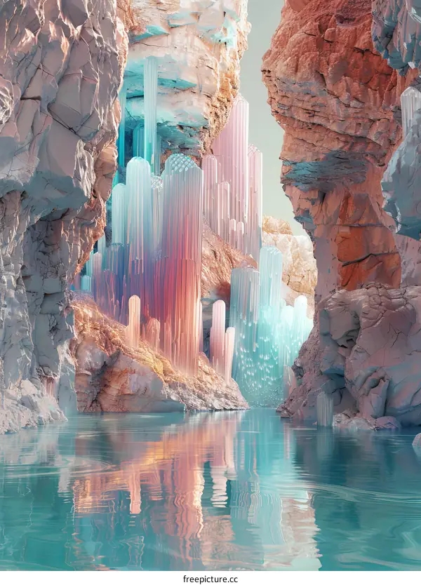 Abstract Artistic Landscape of a Crystal River Canyon