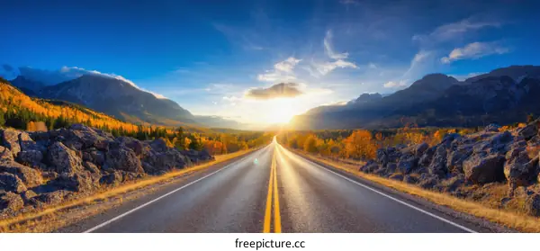 Autumn Road Trip Through Mountain Landscape
