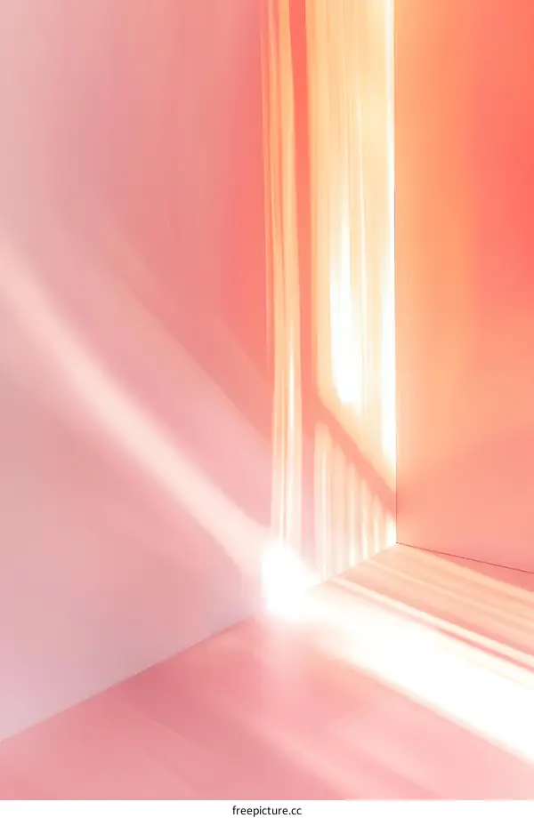 Abstract Minimalist Pink Corner With Light Rays