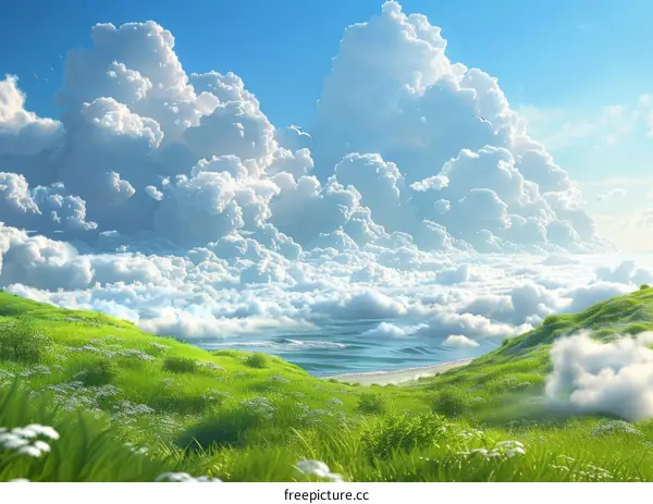 Serene Grasslands Beneath Azure Skies