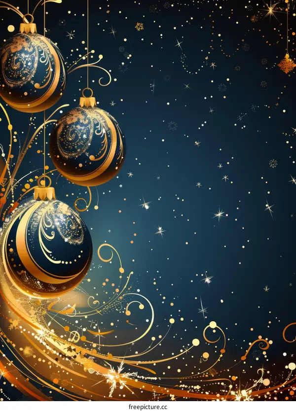 Christmas background with hanging balls