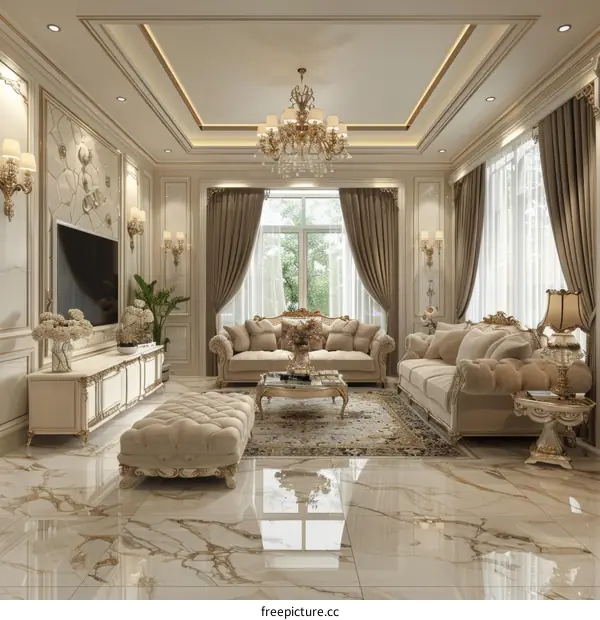 Luxury Living Room with Sophisticated Design