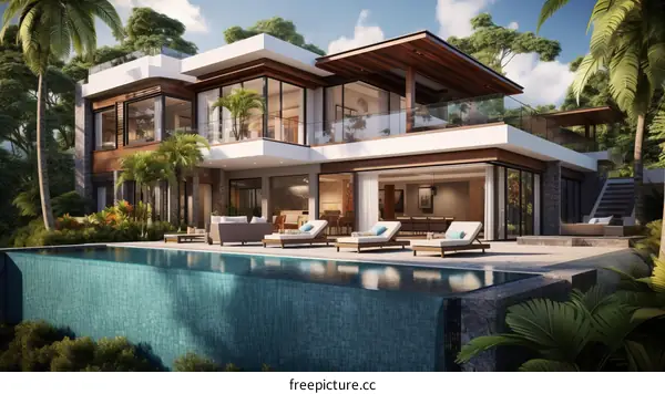 Modern Tropical Villa with Private Pool and Stunning Ocean Views