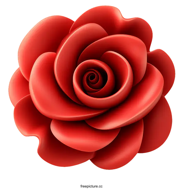 [Transparent Background PNG]3D Red Rose Illustration