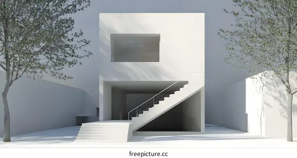 Minimalist White Modern House Exterior Architecture Design