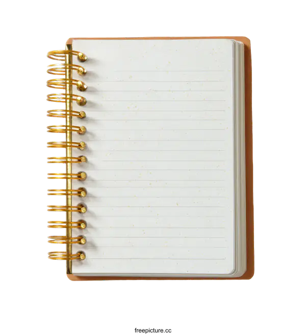 [Transparent Background PNG]Blank Spiral Notebook with Lined Paper