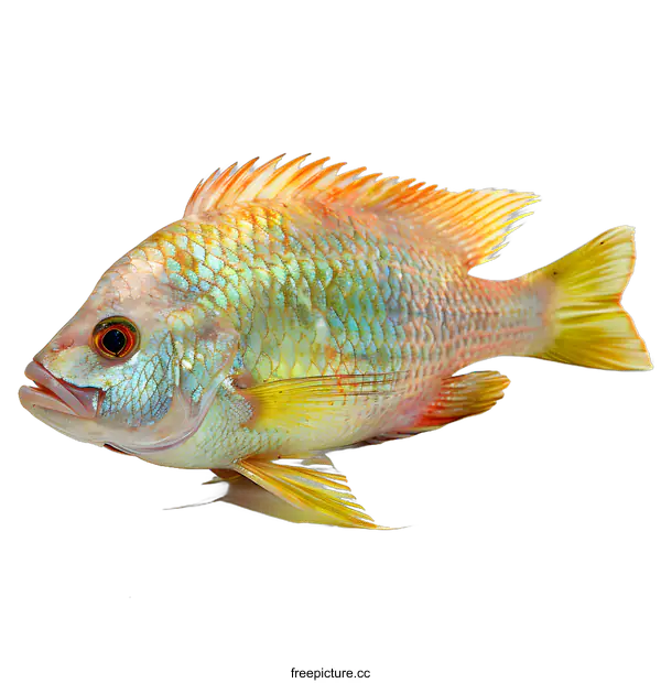 [Transparent Background PNG]Colorful Fish on White Background