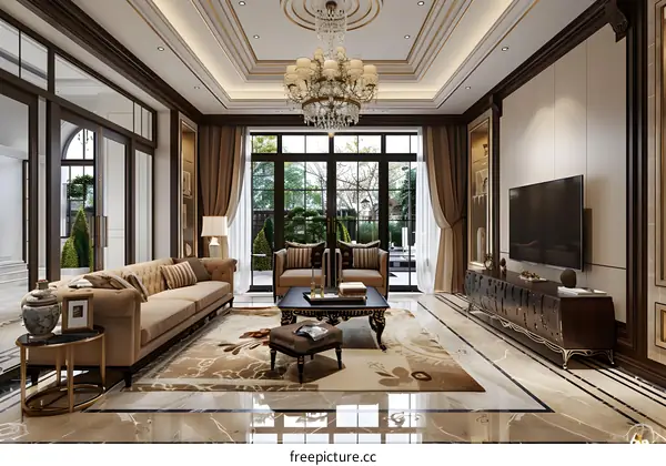 European style living room interior design