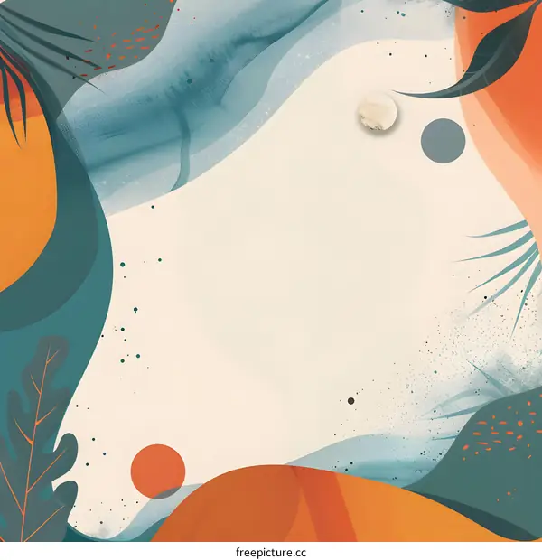 Abstract Geometric Illustration with Green and Orange Colors