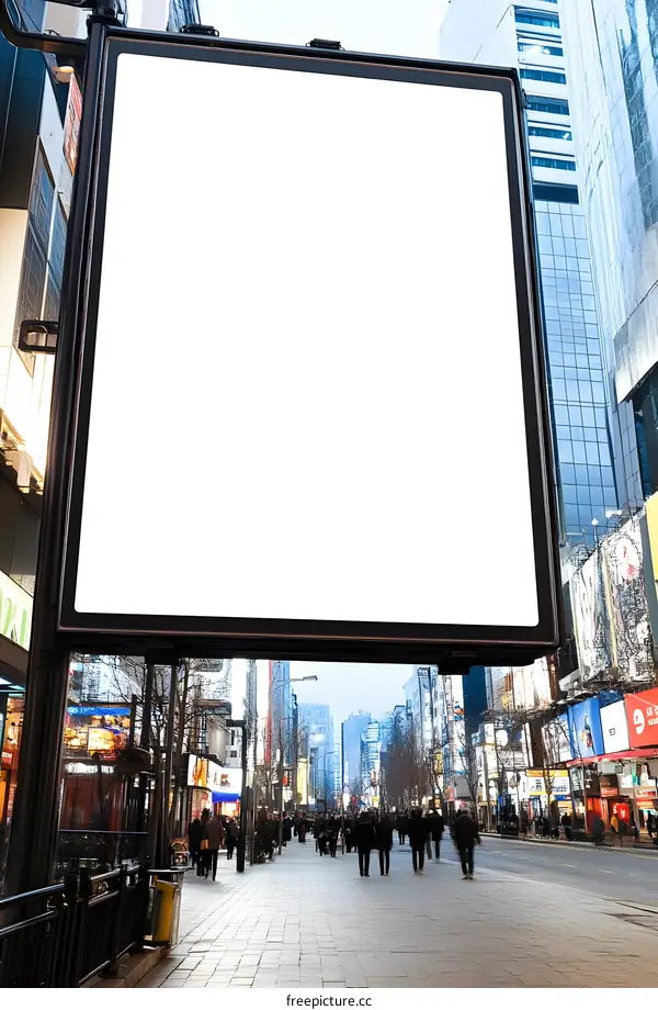 Blank Billboard in City Street for Advertisement
