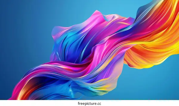 Abstract Colorful Liquid Flowing 3D Shape