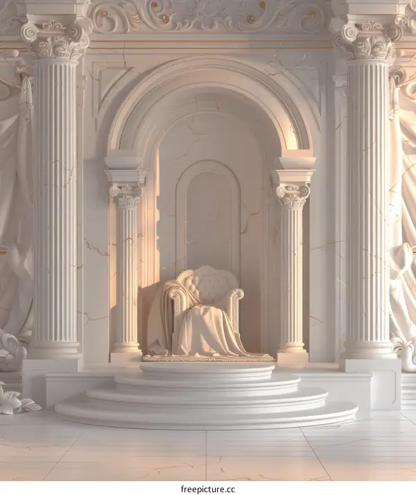 Elegant Ancient Roman Style Throne Room Interior