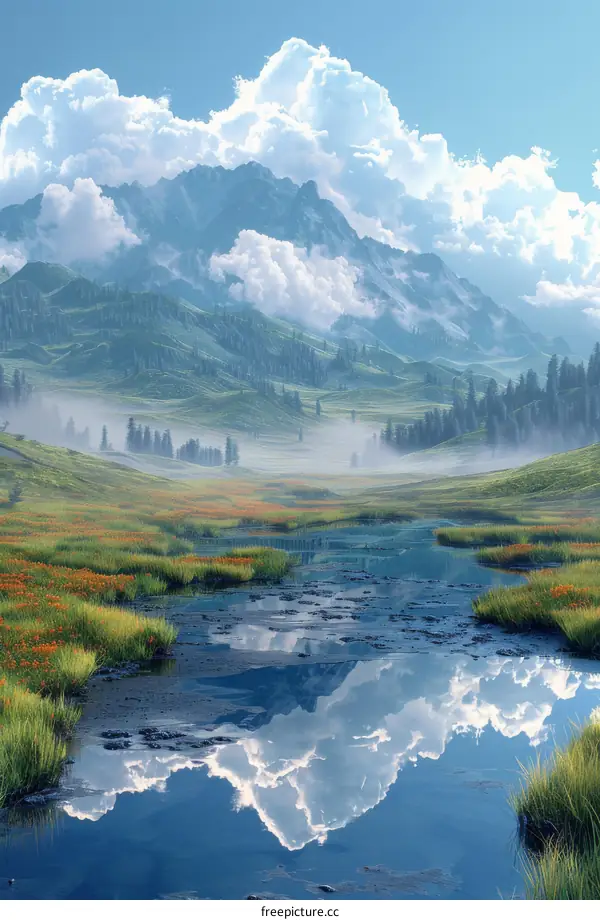 Stunning Mountain Landscape Reflection