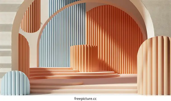 Abstract Geometric Shapes Background With Blue and Orange Color