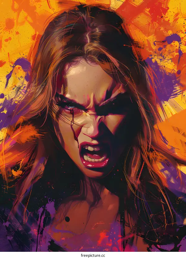 Portrait of an angry woman