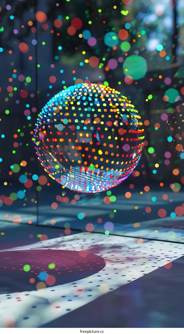 Colorful Sphere with Bokeh Lights